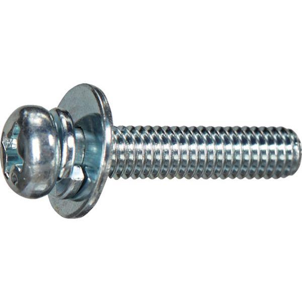 【メーカー在庫あり】 Y832-0412 ナベ頭座金組込ねじ P＝3 三価白 M4×12 10本入 ...