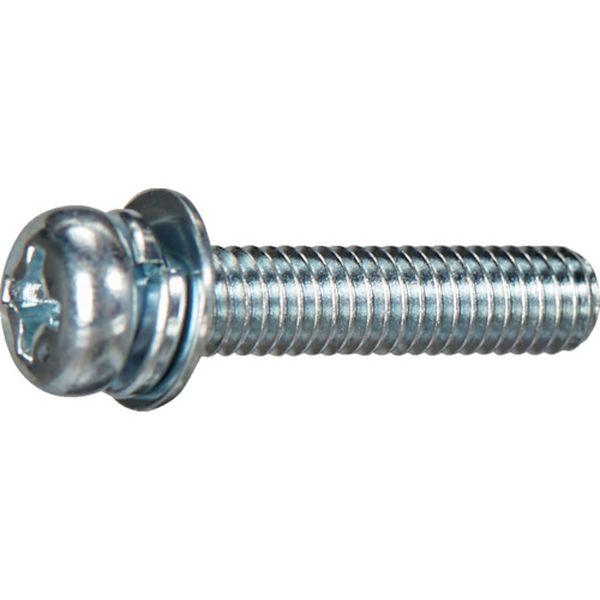 【メーカー在庫あり】 Y857-0412 ナベ頭座金組込ねじ P＝4 三価白 M4×12 10本入 ...