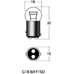 1P5410BL M&H マツシマ 口金ダブル球 12V23/8W ウインカー/ポジション球 (ブルー) (1個売り) SP店｜hirochi3