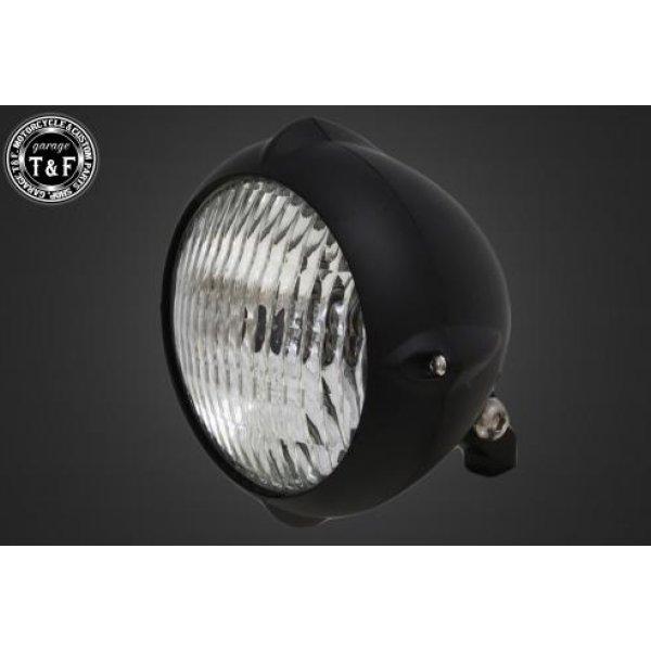 4021214 ガレージT&amp;F 5.75in ビンテージヘッドライト(マットブラック)クラシックレン...