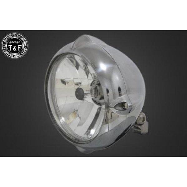 4021302 ガレージT&amp;F 5.75in ビンテージヘッドライト(ポリッシュ)ユーロレンズ(クリ...