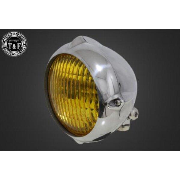 4021522 ガレージT&amp;F 4.5in ビンテージヘッドライト(ポリッシュ)クラシックレンズ(イ...