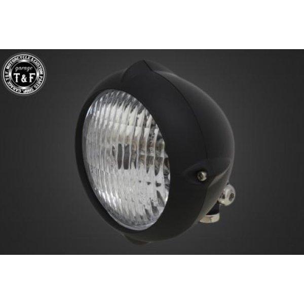 4021544 ガレージT&amp;F 4.5in ビンテージヘッドライト(マットブラック)クラシックレンズ...