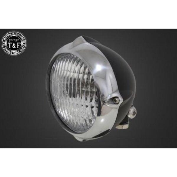 4021588 ガレージT&amp;F 4.5in ビンテージライト(ポリッシュ/マット黒)クラシックレンズ...