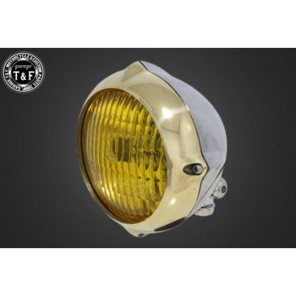 4021698 ガレージT&amp;F 4.5in ビンテージヘッドライト(真鍮/ポリッシュ)クラシックレン...