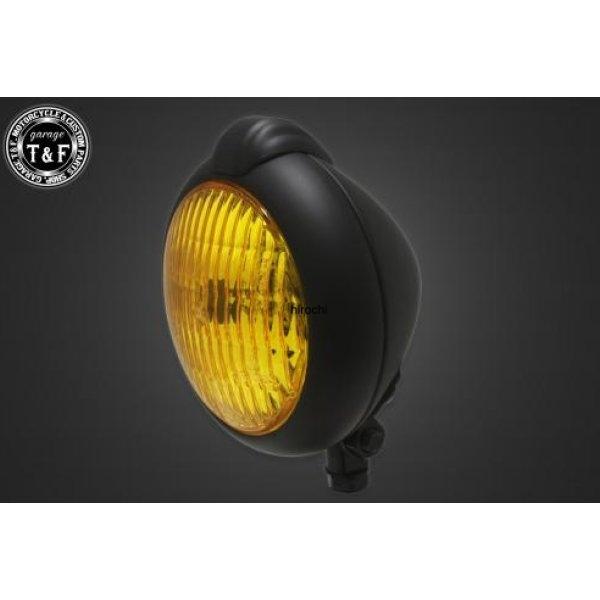 4022191 ガレージT&amp;F 4.5in ユニティタイプヘッドライト(マットブラック)イエローレン...
