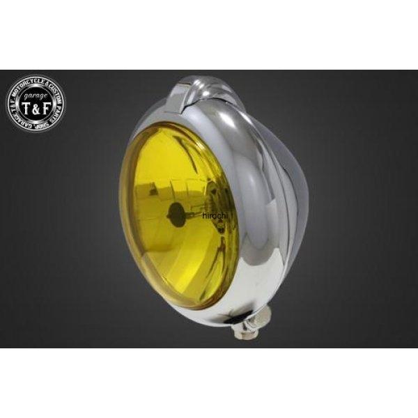 4022239 ガレージT&amp;F 5.75in ユニティタイプヘッドライト メッキ/イエローレンズ+ス...