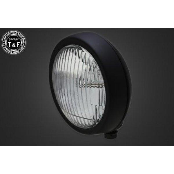 4022833 ガレージT&amp;F 4.5in プレートヘッドライト(マットブラック)クリアーレンズ+ス...