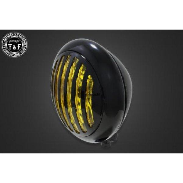 4023890 ガレージT&amp;F 5.75in マスクドトラクターヘッドライト(ブラック)イエローレン...