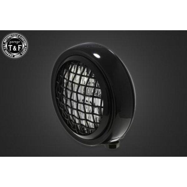 4024044 ガレージT&amp;F 4.5in グリルヘッドライト(ブラック)クリアーレンズ+ステーH ...