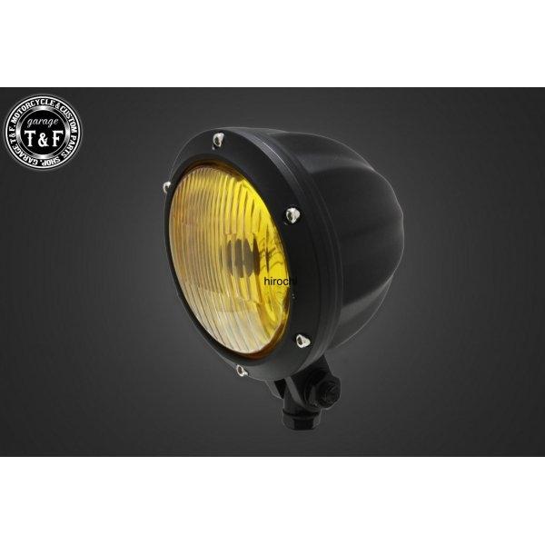 4024112 ガレージT&amp;F 4.5in シトラスヘッドライト(マットブラック)イエローレンズ+ス...