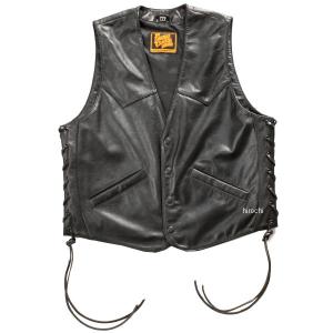 オイルレザーベスト Aタイプ 黒 コンチョ付き サドルベスト 革ベスト