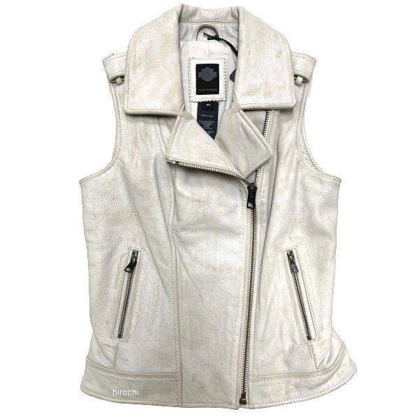 【即納】 96197-17VW/002S ハーレー純正 新品 ベスト レザー ディストレスド ホワイ...