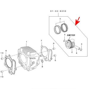 01-02-8250 SP武川 ピストン キット 4SM/138cc JP店