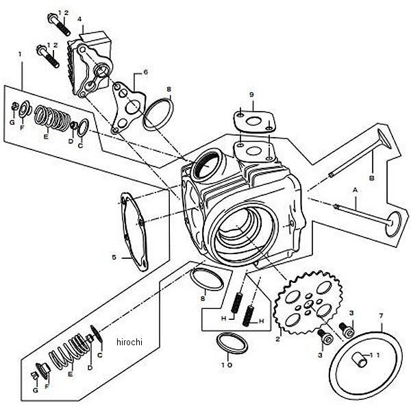 01-03-0025 SP武川 17Rステージ E ヘッドキット モンキー、ゴリラ、ダックス JP店