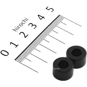 201443-08 ポッシュ アルミスペーサー 汎用 M6&1/4インチ用 黒 T=8 2個 JP店