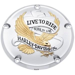25340-99A ハーレー純正 ダービーカバー Live to Ride ゴールド
