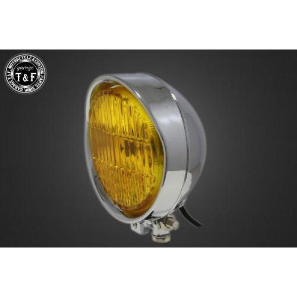 4020615 ガレージT＆F 5.5インチバイザーヘッドライト+ステー DS1100STD メッキ...