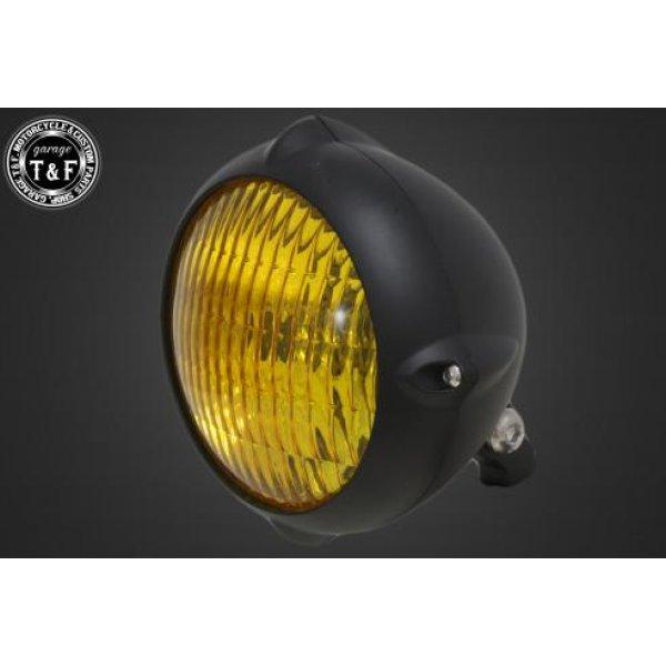 4021236 ガレージT&amp;F 5.75in ビンテージヘッドライト(マットブラック)クラシックレン...