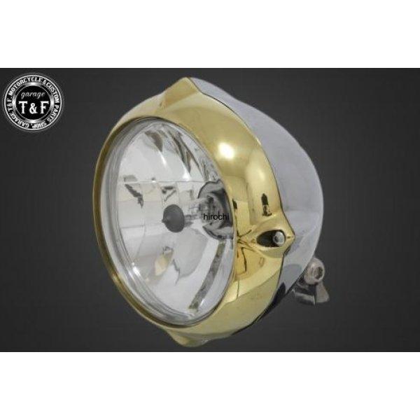 4021361 ガレージT&amp;F 5.75in ビンテージヘッドライト(真鍮/ポリッシュ)ユーロレンズ...