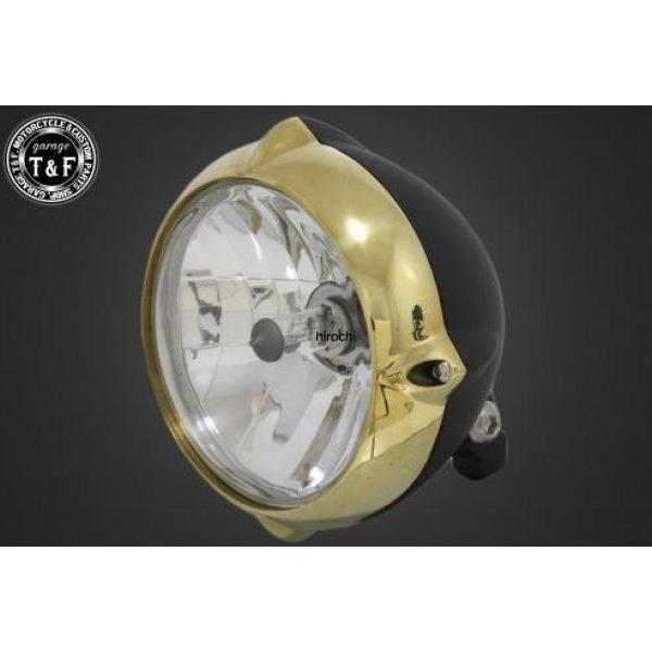 4021414 ガレージT&amp;F 5.75in ビンテージライト(真鍮/マット黒)ユーロレンズ(透明)...