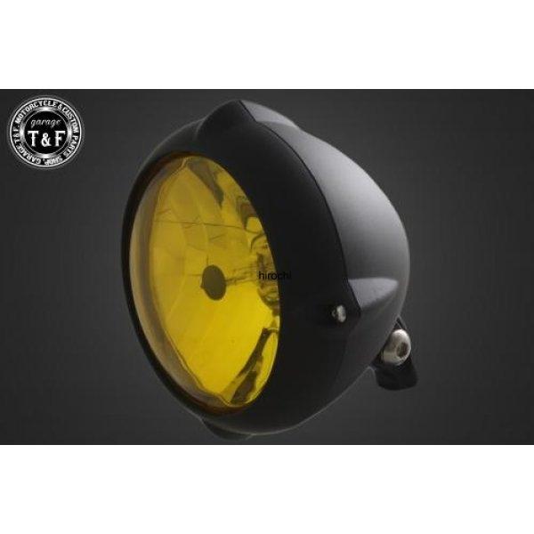 4022051 ガレージT&amp;F 5.75in ビンテージヘッドライト(マットブラック)ユーロレンズ(...