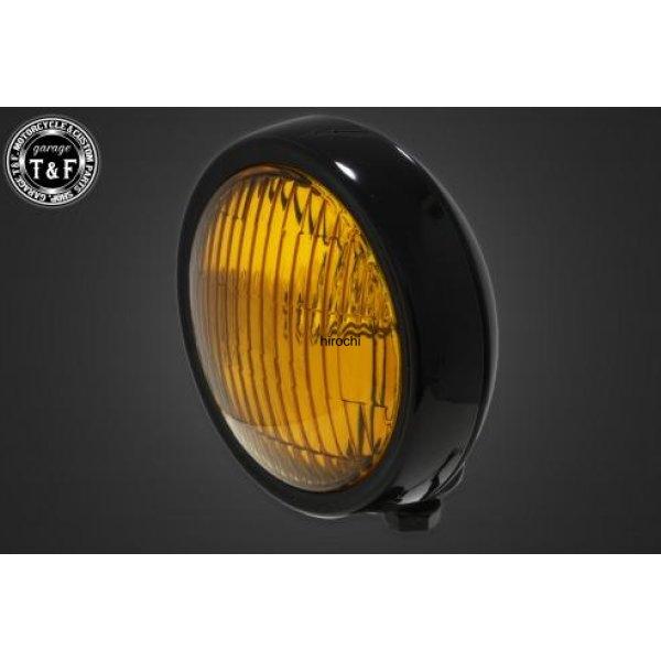 4022786 ガレージT&amp;F 4.5in プレートヘッドライト(ブラック)イエローレンズ+ステーD...