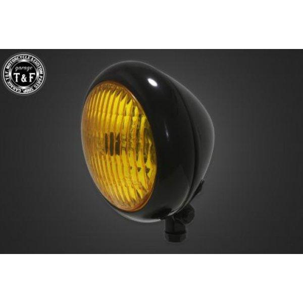 4023072 ガレージT&amp;F 4.5in トラクターヘッドライト(ブラック)イエローレンズ+ステー...