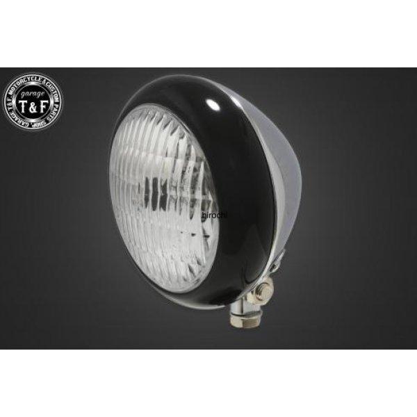 4023229 ガレージT&amp;F 4.5in トラクターヘッドライト(ブラック/メッキ)クリアーレンズ...