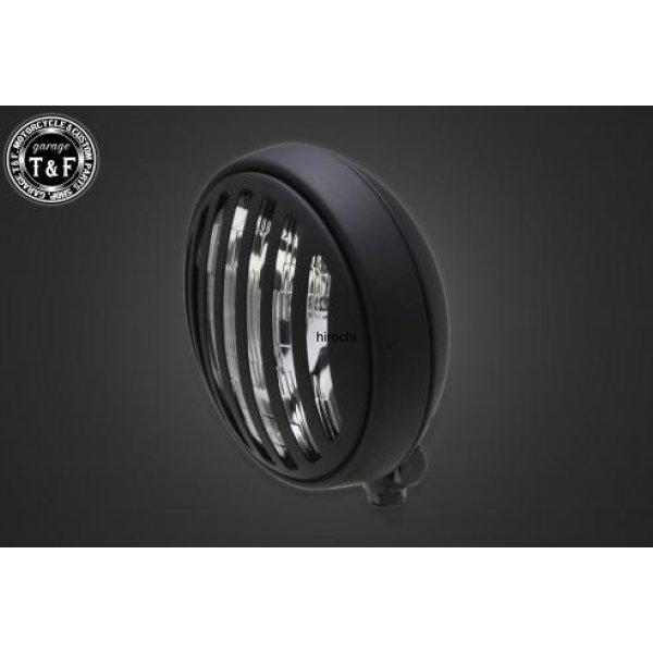 4023542 ガレージT&amp;F 5.75in マスクドヘッドライト(マットブラック)クリアーレンズ+...