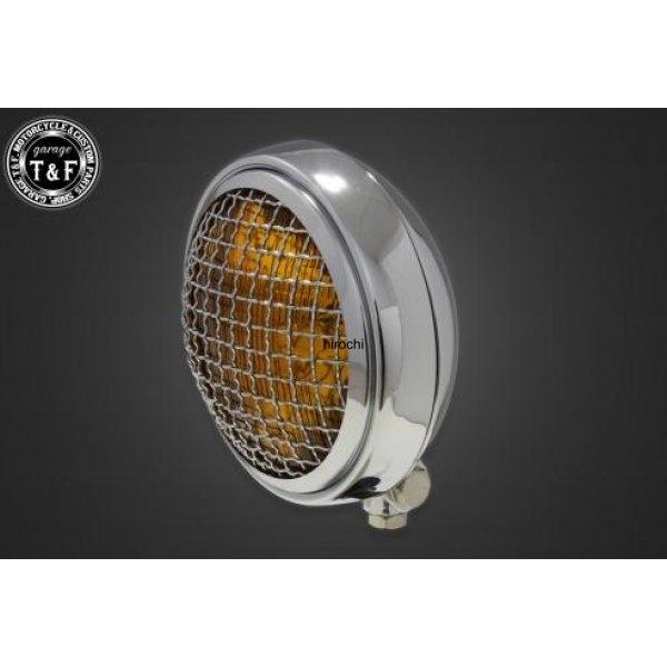 4023604 ガレージT&amp;F 5.75in グリルヘッドライト(メッキ)イエローレンズ+ステーH ...