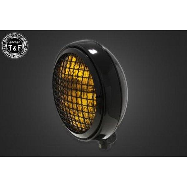 4023648 ガレージT&amp;F 5.75in グリルヘッドライト(ブラック)イエローレンズ+ステーH...