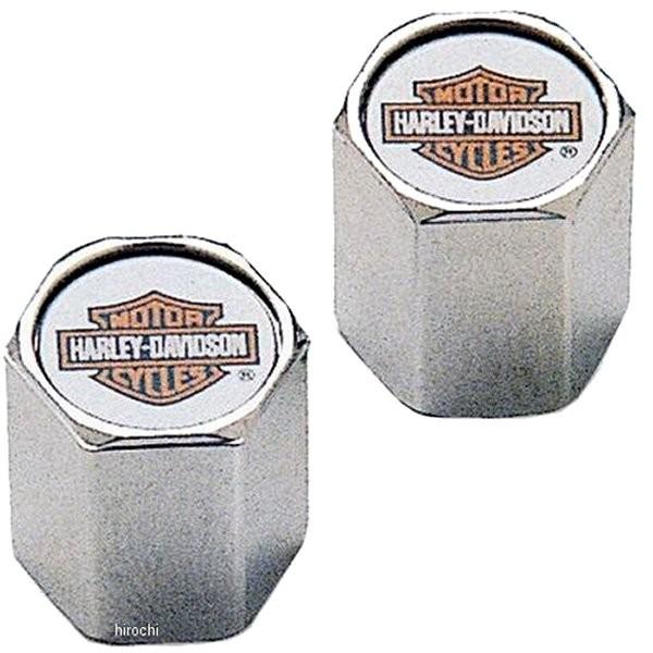41144-97 ハーレー純正 クローム・ABSバルブステムキャップ バー＆シールドロゴ 2個入り ...