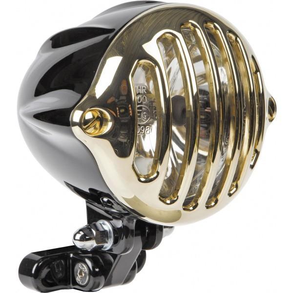 THU-42-99-610 サンダーバイク ヘッドライト 4インチ Alcatraz 黒/ブラス H...