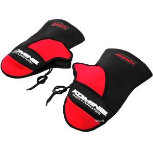 【メーカー在庫あり】 4560163779329 AK-085 コミネ KOMINE ネオプレンウォームハンドルカバー 黒/赤 フリーサイズ HD店