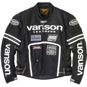 VS24105S バンソン VANSON 2024年春夏モデル メッシュ ライダースジャケット 黒/白 2XLサイズ JP店｜hirochi