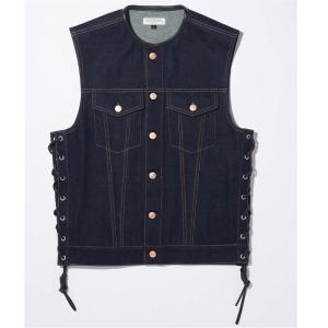 6601 カドヤ KADOYA 2024年春夏モデル ベスト SOLID BIKER VEST ネイビー 4Lサイズ JP店