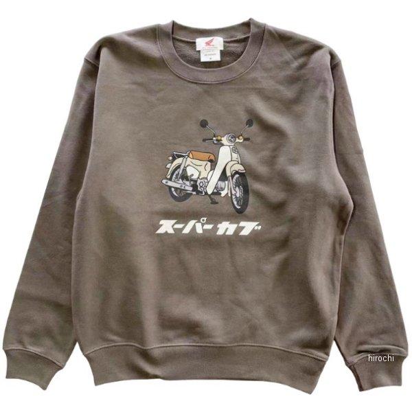 2202HD02-37 ホンダ スーパーカブ スウェットシャツ レトロプリント チャコール Lサイズ...