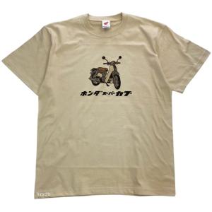 2301HD01-04 ホンダ レトロスーパーカブ プリントTシャツ ベージュ XLサイズ JP店