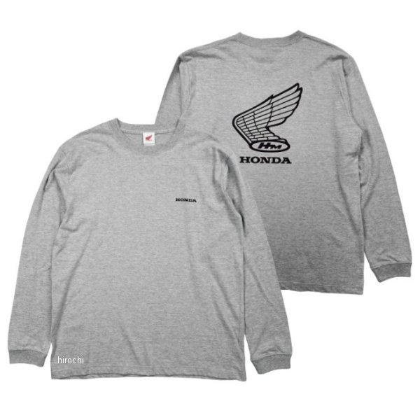 2302HD01-52 ホンダ レトロウイングマーク長袖Tシャツ Mグレー Lサイズ JP店