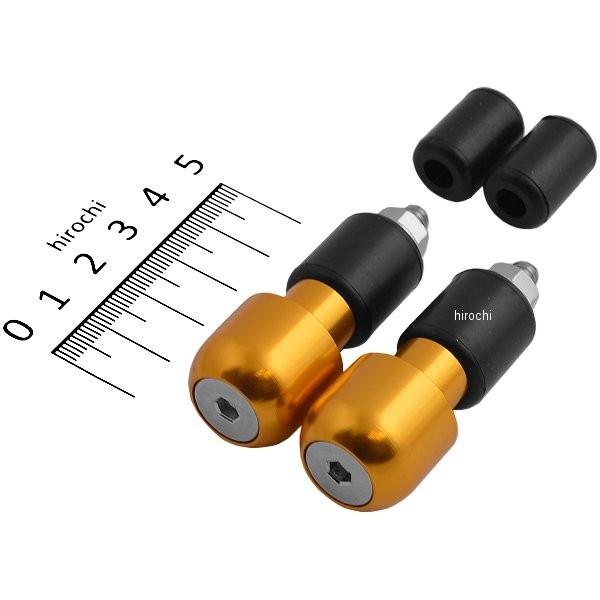 【メーカー在庫あり】 67813 デイトナ アルミバーエンド ラウンドタイプ ゴールド 2個セット ...