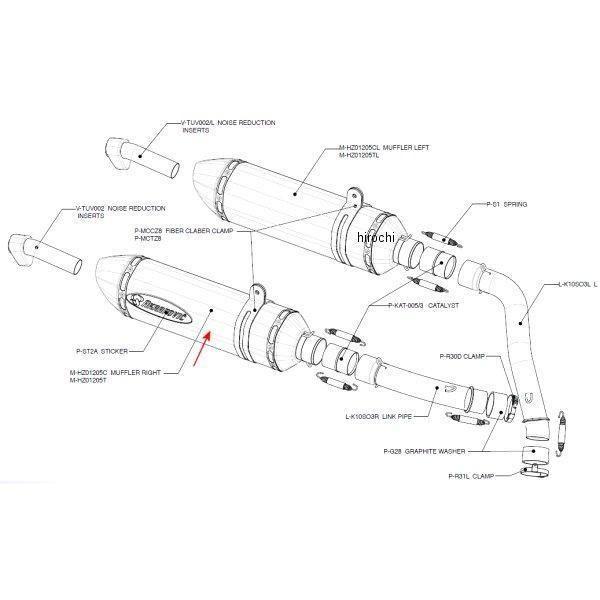 M-HZ01205C アクラポビッチ AKRAPOVIC リペアサイレンサー Z-TYPE E1 5...