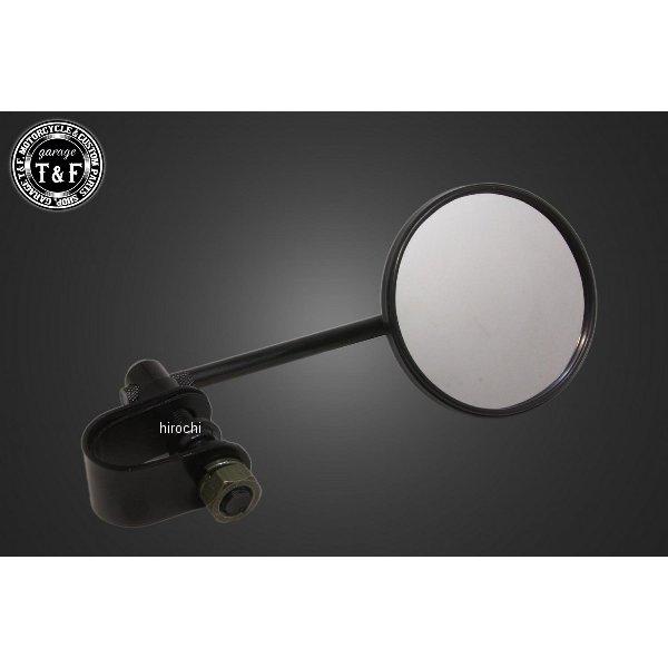 MR38-tf ガレージT&amp;F 3インチラウンドミラー(ハンドルクランプ式)ブラック JP店