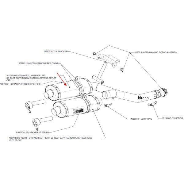 MS-Y6SO4H-ETL 1860-0281 アクラポビッチ AKRAPOVIC リペアサイレンサ...