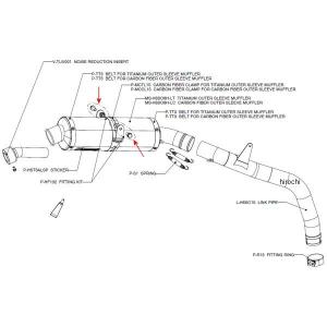 P-HF132 AKRAPOVIC フィッティングキット アクラポビッチ 05年-06年