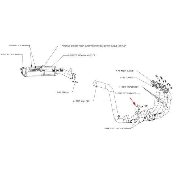 P-HF263 アクラポビッチ AKRAPOVIC フィッティングキット 07年-09年 CBR60...