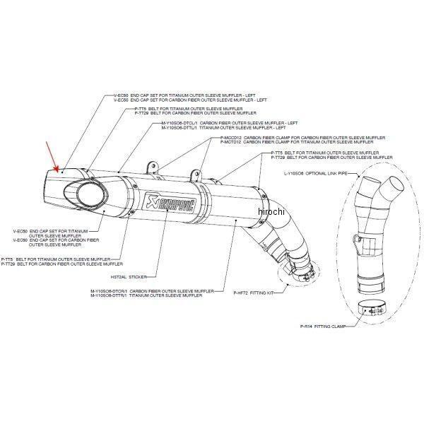 V-EC50 1860-0215 アクラポビッチ AKRAPOVIC リペアエンドキャップ 04年-...