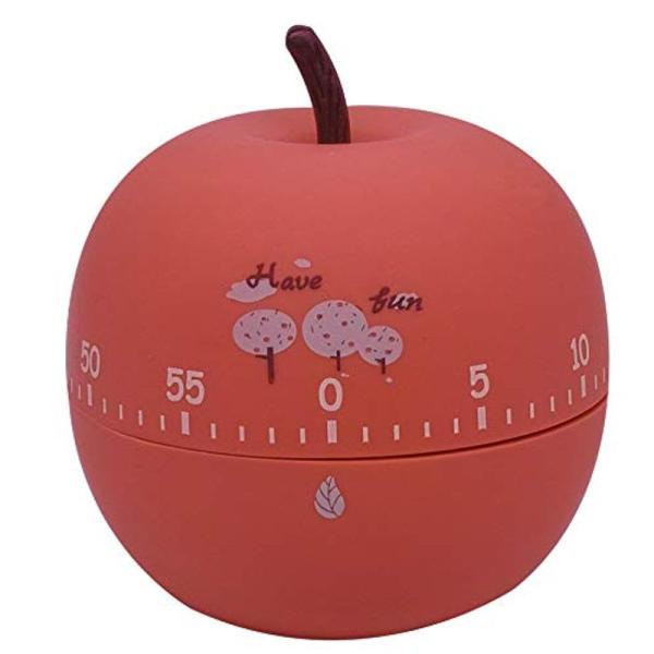 富士スカイ キッチンタイマー シリコン素材でスベスベ 可愛いリンゴのアナログ タイマー 60分