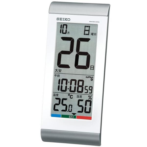セイコークロック 置き時計 目覚まし時計 掛け時計 電波 デジタル 日めくりカレンダー 温度湿度表示...