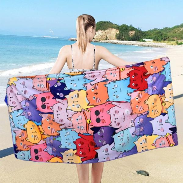 Pknoclan ビーチタオル 大判 バスタオル 150x80cm 可愛い 速乾 超吸水 柔らかい ...